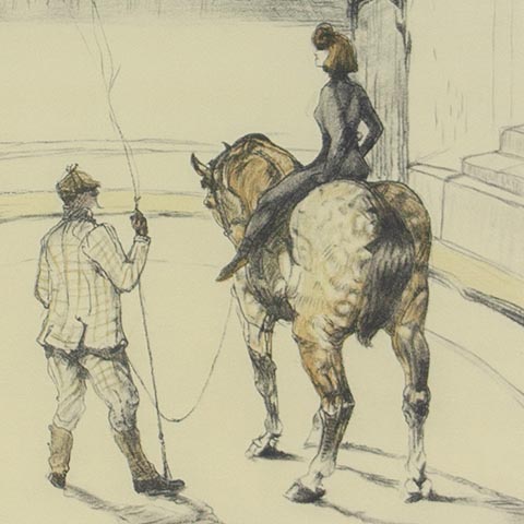 Circus Series Woman on Horse With a Trainer