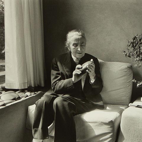 Georgia O'Keeffe with Stone